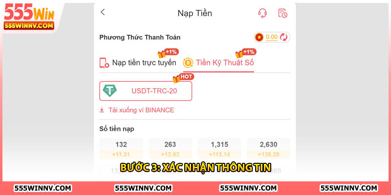 Bước 3: Xác nhận thông tin