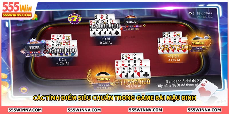 Các tính điểm siêu chuẩn trong game bài mậu binh